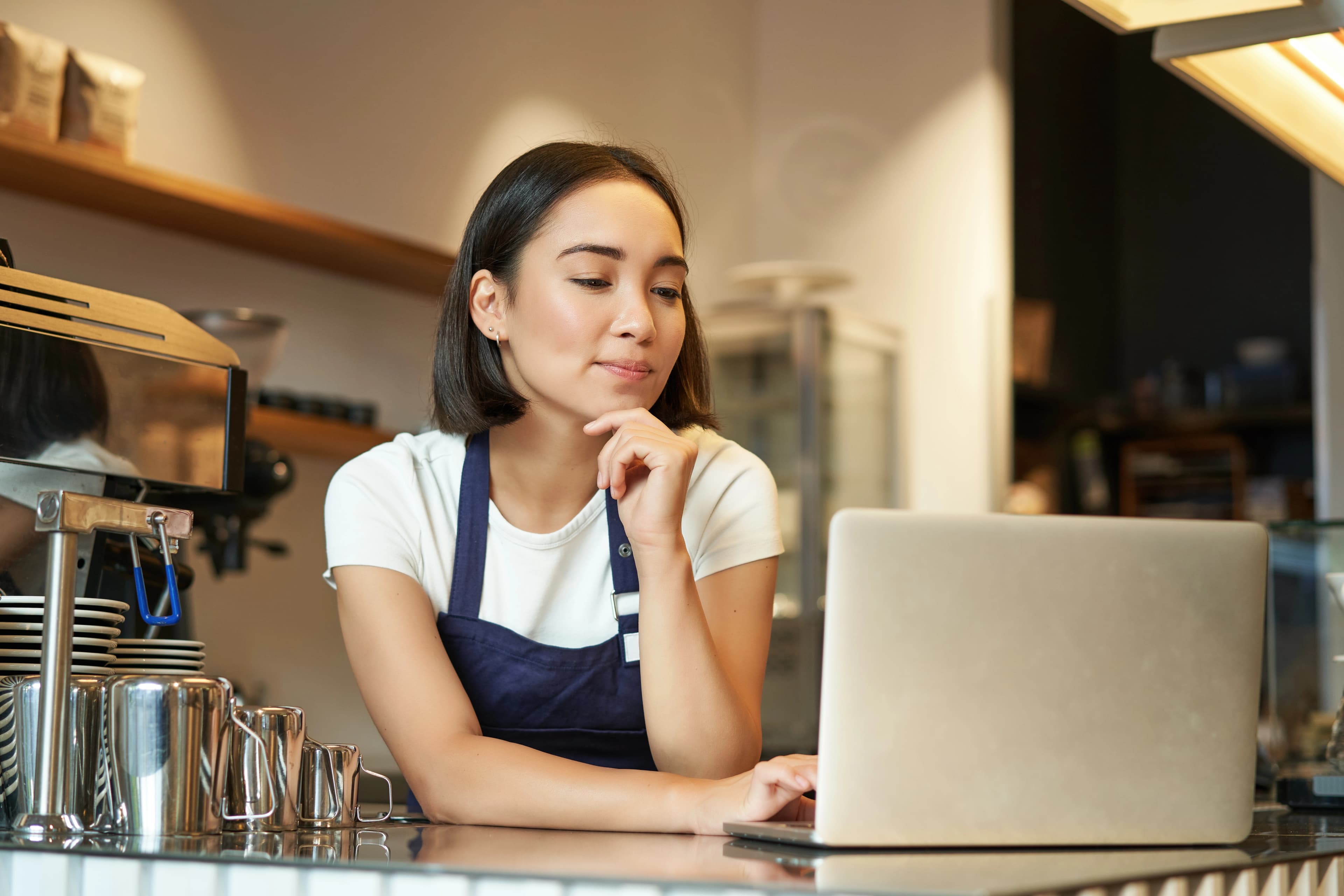 A restaurant owner choosing a design